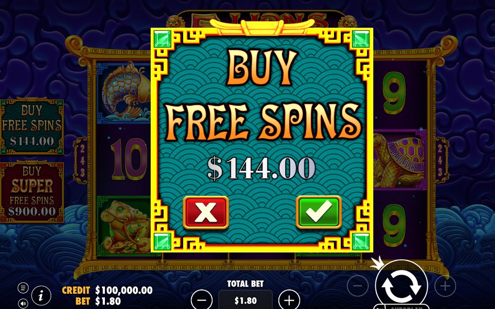 Bonus screen offering a choice of seven Free Spins options