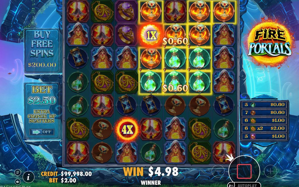 Base game grid with clusters of five or more