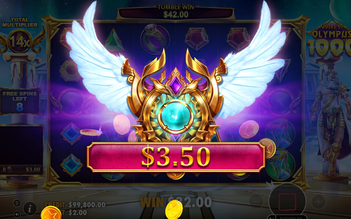 Free Spins round with the total multiplier shown on screen