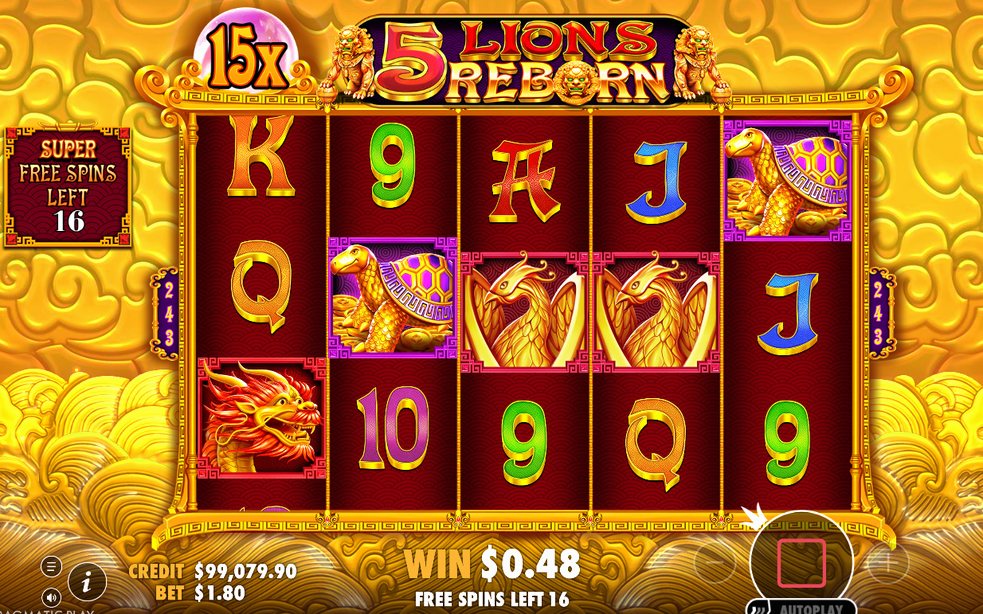 Free Spins screen with spin count and Wild multiplier